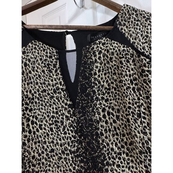 Scarlett Women's Plus 22W Dress Black Sheer Gold Glitter Party Formal Cheetah - Picture 7 of 8